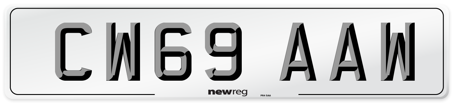 CW69 AAW Number Plate from New Reg